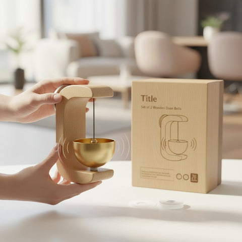 Magnetic Wooden Door Bell Chime - Set of 2 | Elegant Home Decor