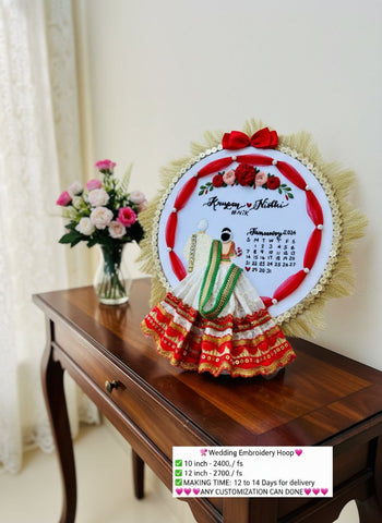 Personalized Wedding Couple Embroidery Hoop Decor | Custom Engagement Gift