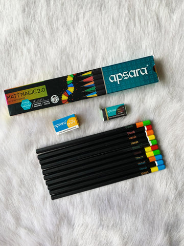 Custom Name Apsara Pencils – Box of 10 Personalized Pencils