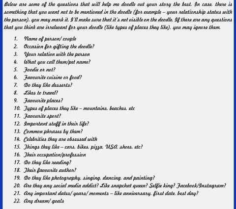 Custom Personalized Doodle Frame A4 | Unique Couple & Family Art Gift