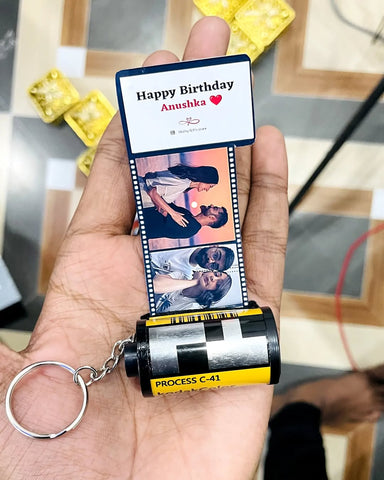 Personalized Photo Camera Roll Keychain | Custom Memory Gift