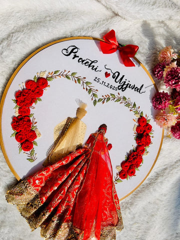 Personalized Wedding Embroidery Hoop Art | Custom Bridal Gift