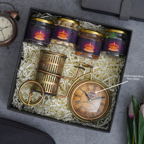Cycle clock pen stand combo | Diwali Combo