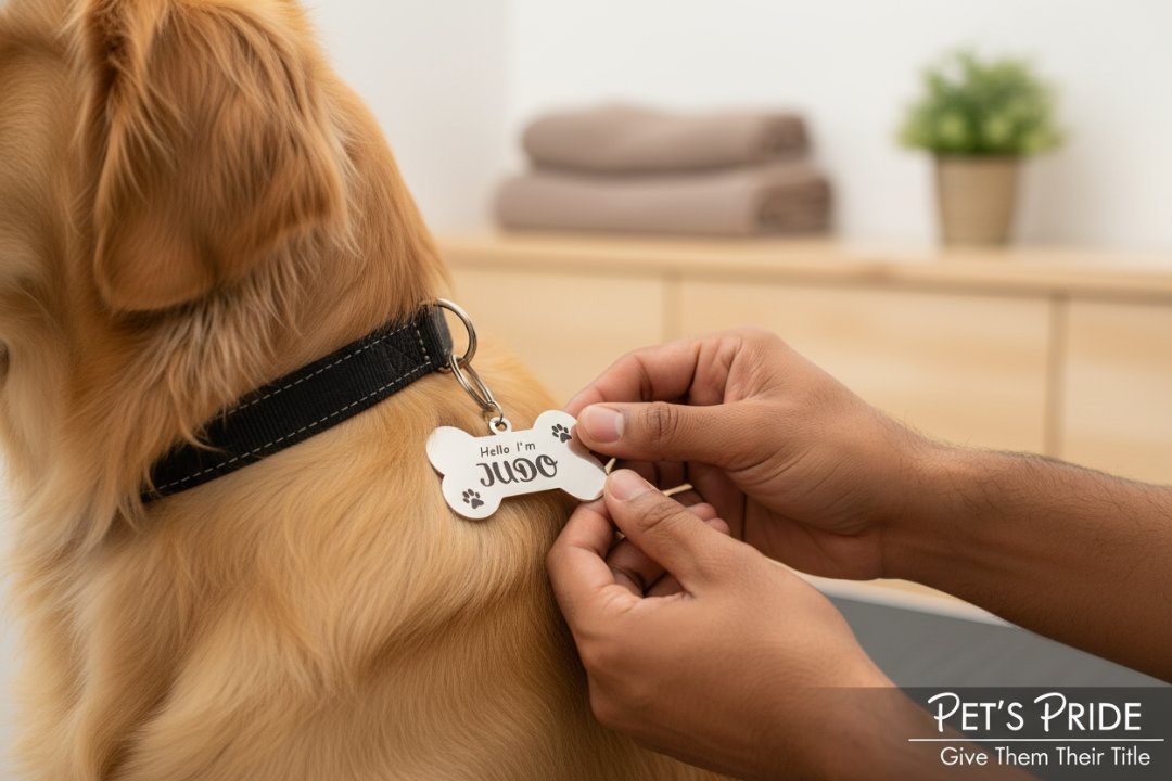 Personalized Bone Pet Keychain - Custom Engraved Dog Tag