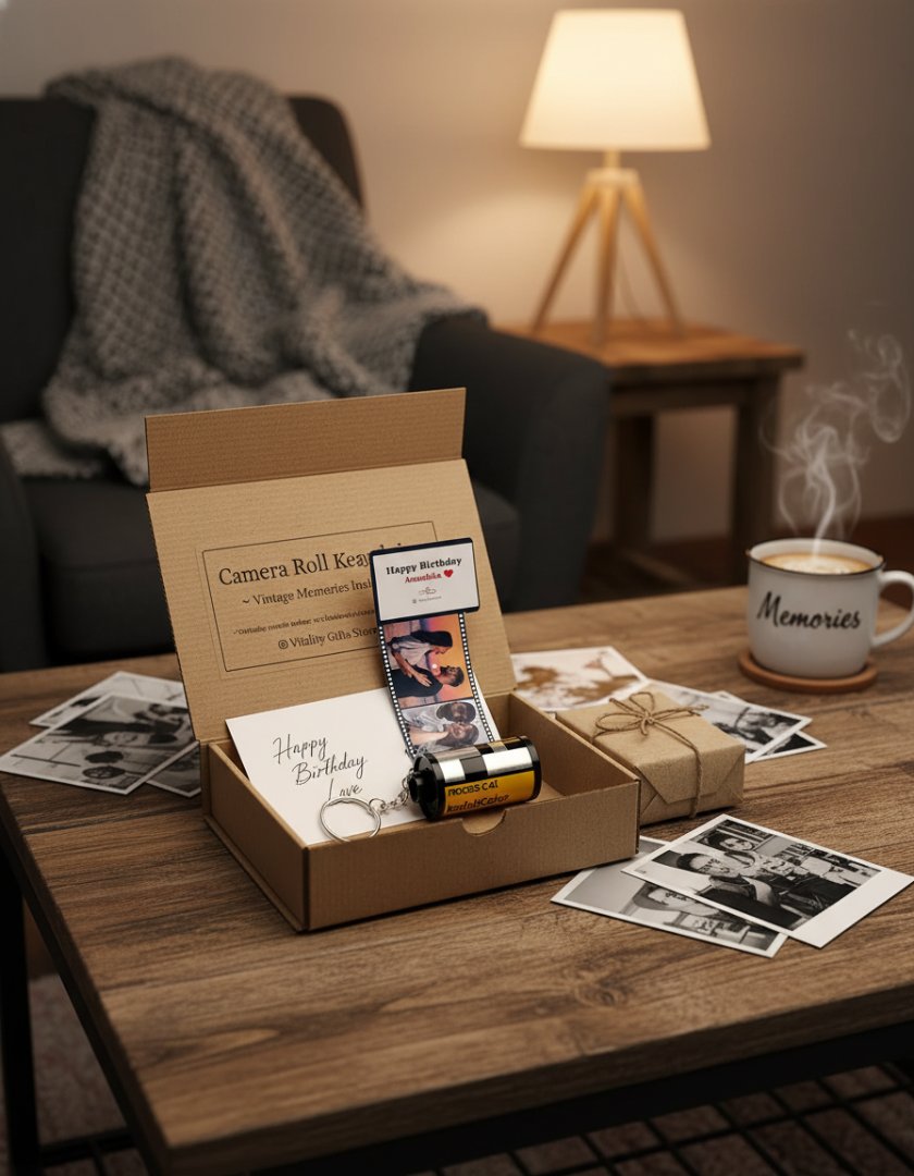 Personalized Photo Camera Roll Keychain | Custom Memory Gift