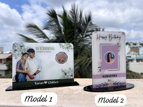 Acrylic Standee with Silver Coins