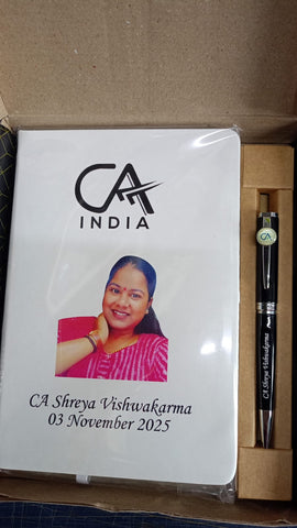 High-Quality MDF Professional Diary & Pen Combo for CA | Personalized Gifts