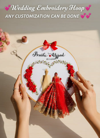 Personalized Wedding Embroidery Hoop Art | Custom Bridal Gift