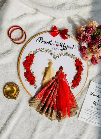 Personalized Wedding Embroidery Hoop Art | Custom Bridal Gift