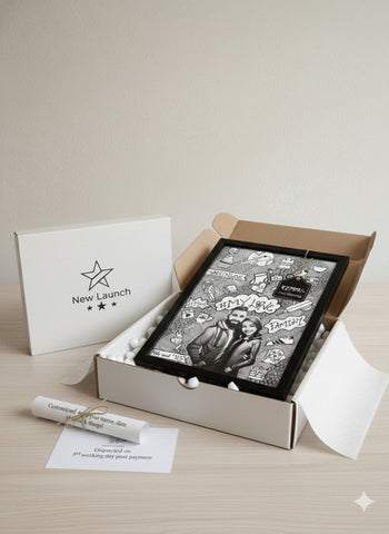 Custom Personalized Doodle Frame A4 | Unique Couple & Family Art Gift