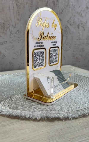 Personalized Acrylic QR Code Standy with Card Holder