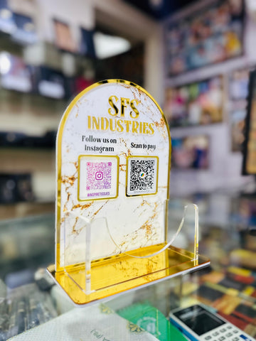 Personalized Acrylic QR Code Standy with Card Holder