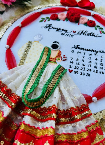 Personalized Wedding Couple Embroidery Hoop Decor | Custom Engagement Gift