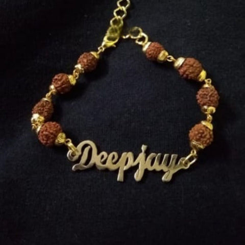 Customized rudraksha name bracelet