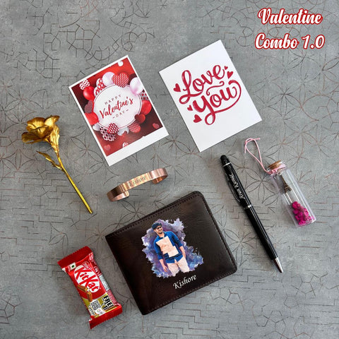 Valentine's Combo for Him – Custom Wallet, Pen, Kada & More