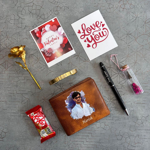 Valentine's Combo for Him – Custom Wallet, Pen, Kada & More