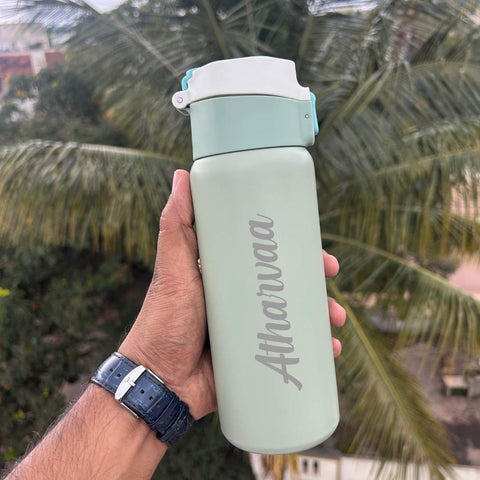 Hot & Cold Pistachio Flask – Custom Name Stainless Steel Bottle