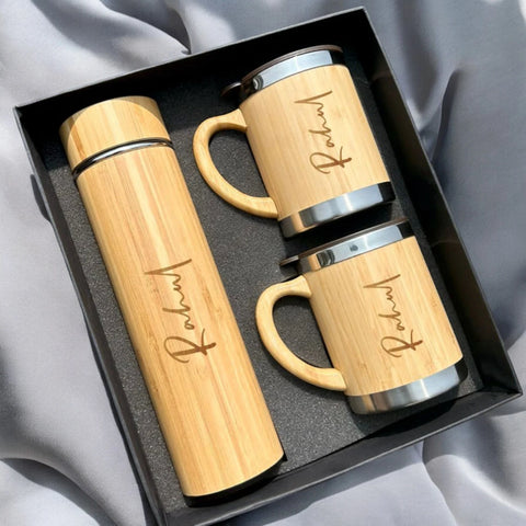 Wooden bottle and Cup Set - Customized Bottle - Personalized Bottle