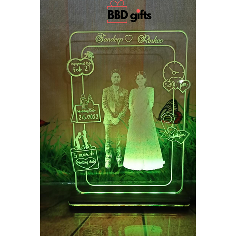 Customized Table Top With LED | Couple gifts | Anniversary gifts | Gifts for newly married | Couples gifts under 1000 rs - BBD GIFTS