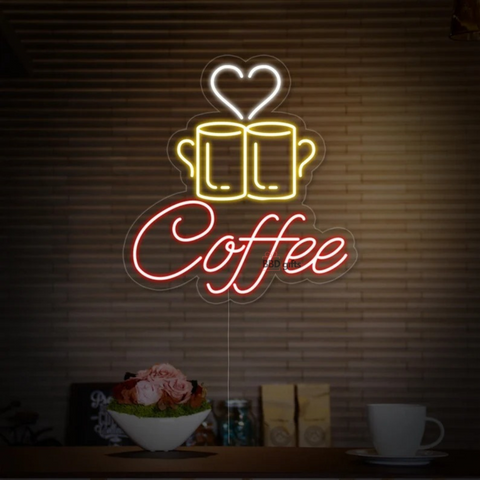 Coffee Mugs Neon Sign