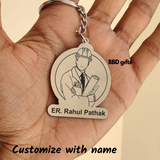 Customized stainless steel keychain for engineer