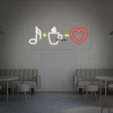 Cafe Neon Sign | Music + Coffee Neon sign