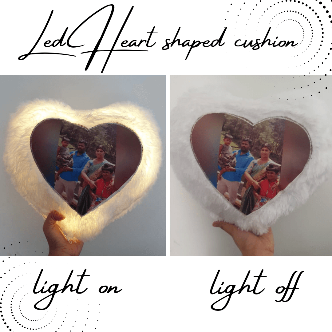 Heart shaped light up pillow deals