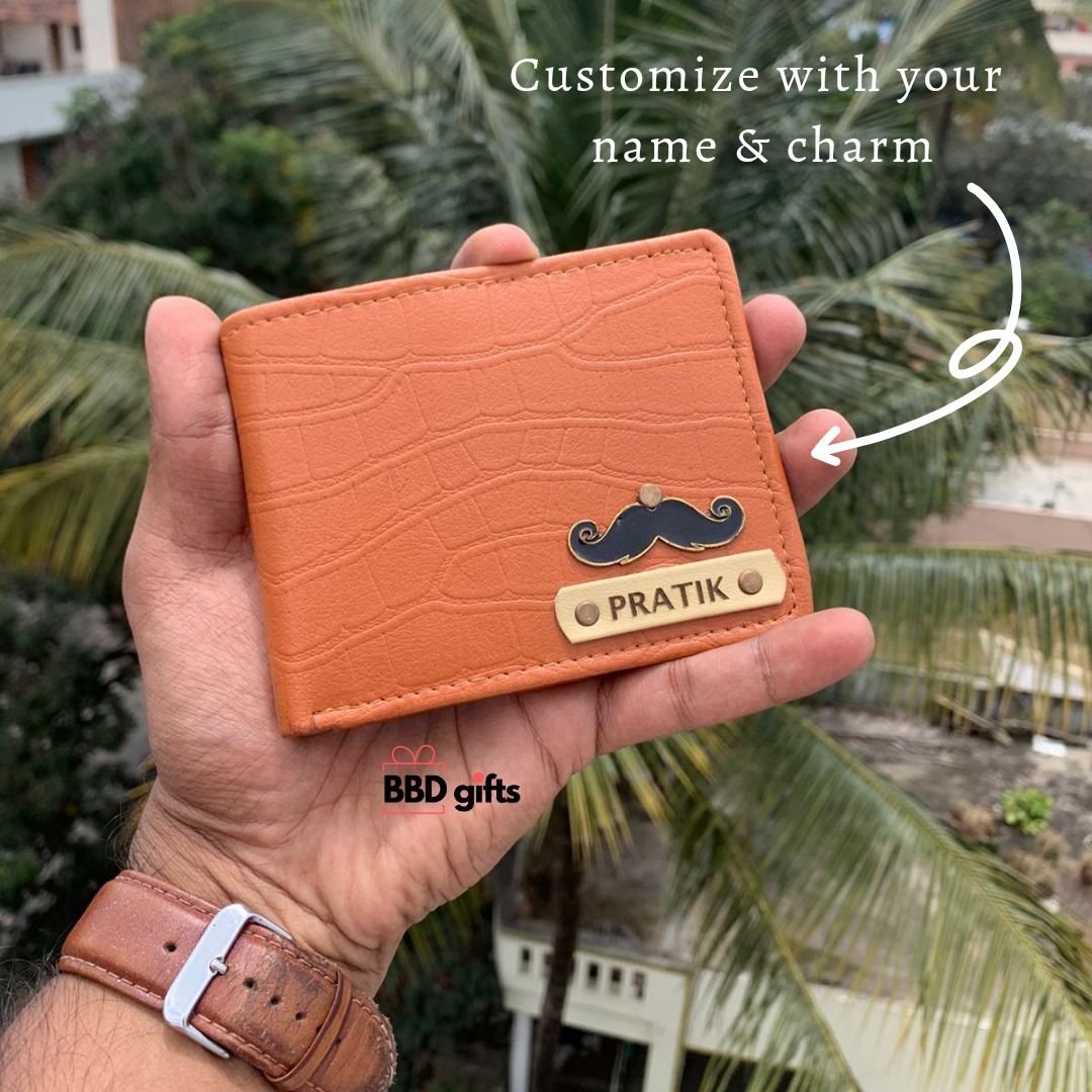 Personalized leather wallet for men