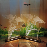 CUSTOMIZED ACRYLIC LED DESK LAMP WITH MEDICAL SIGN | best gift for doctor