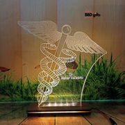 CUSTOMIZED ACRYLIC LED DESK LAMP WITH MEDICAL SIGN | best gift for doctor