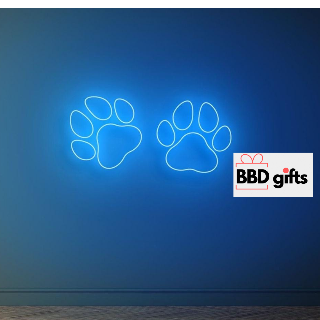 Customized neon light with cat paws logo - BBD GIFTS