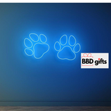 Customized neon light frame with cat paws logo