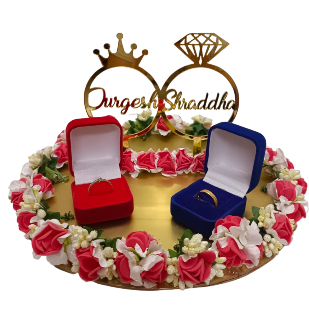 Buy Online : Aryen Global Wood Engagement Ring Platter Chanchal Collection  (Multicolor) sku_Aryen113 | Indian Business Portal