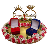 Handmade Engagement Ring Platters with Acyrlic Names - Engagement Ring trays - wedding trays