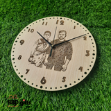 Customized Photo Engraved Wall Clock| custom made wall clock | Wall decors | Wall clocks | Wall clocks with pictures