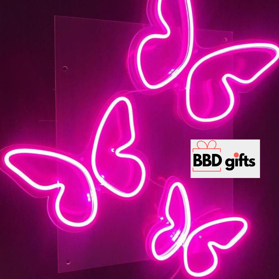 Customized neon light with butterfly logo