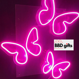 Customized neon light frame with butterfly logo