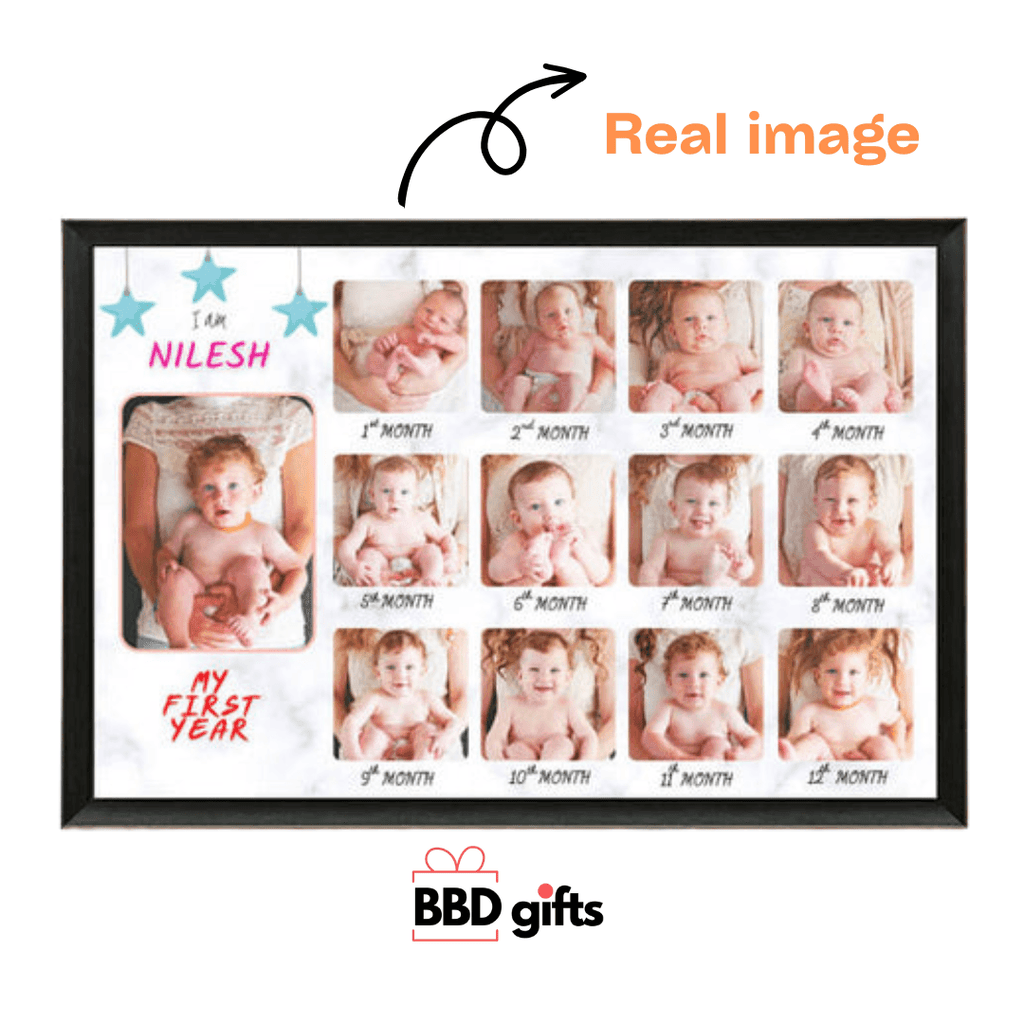 1 to 12 months baby photo frame editor online