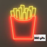 Customized neon light frame with french fries logo