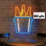 Customized neon light frame with bottles logo