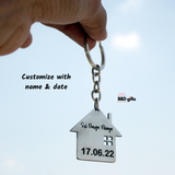 Customized stainless steel keychain for home