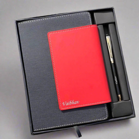 Personalized Diary with Card Holder & Pen – Customized Corporate Gifts - BBD GIFTS