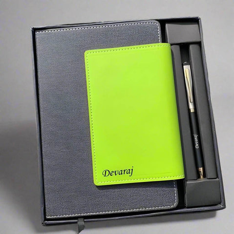 Personalized Diary with Card Holder & Pen – Customized Corporate Gifts - BBD GIFTS