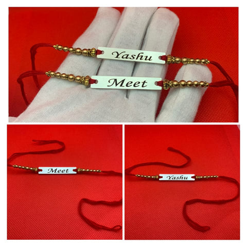 Customised metal plate rakhi with thread | cute rakhi for brother on rakshabandhan