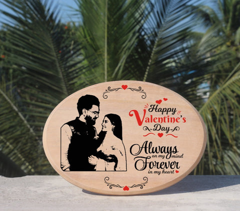 Customized Oval shape Wooden photo frame - BBD GIFTS