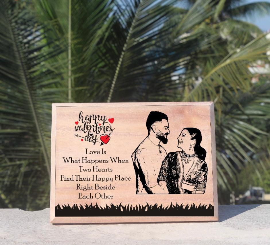 Wooden Portrait Frame - Photo Frame - Valentines Day Gift - Gift For Couple