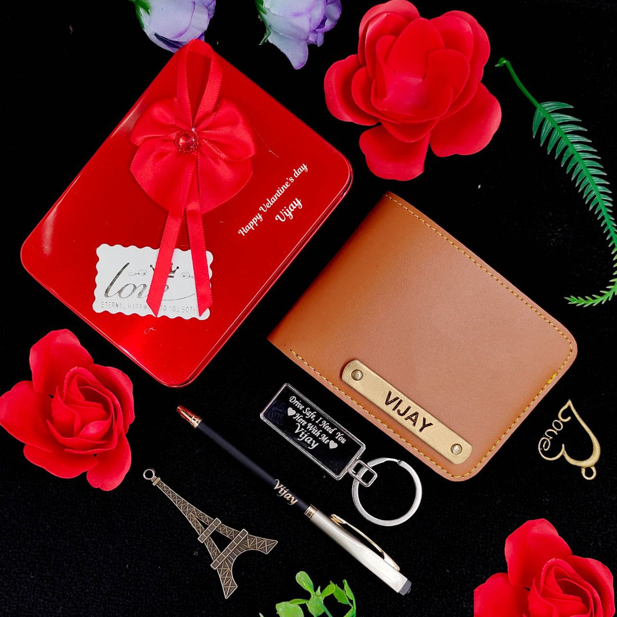 VALENTINE'S DAY PERSONALIZED WALLET GIFT 4 IN 1 SET