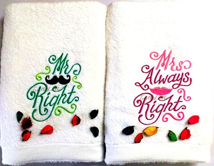 Personalised Bath Towel For Couples