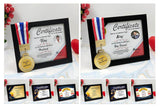 Customized Valentine Special Award frame With Certificate And Medal