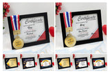 Customized Valentine Special Award frame With Certificate And Medal